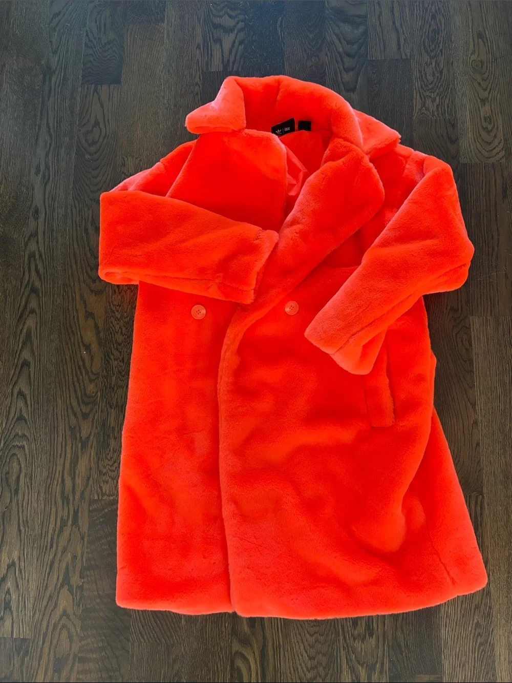 adidas IVY PARK Bright Neon Orange Faux Fur Jacket